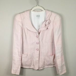 Armani Collezioni pink viscose blazer with bow detail